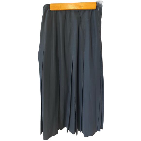 Paul Stuart Made in Italy Black Pleated Skirt - Vintage - Picture 2 of 7